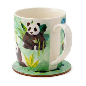 Panda Gift -Porcelain Mug & Coaster Set