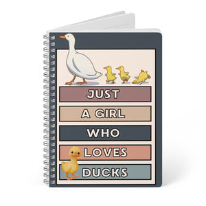 Just A Girl Who Loves Ducks - Wirebound  Softcover Notebook, A5