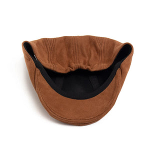 Mens Flat Cap - Winter suede style cap