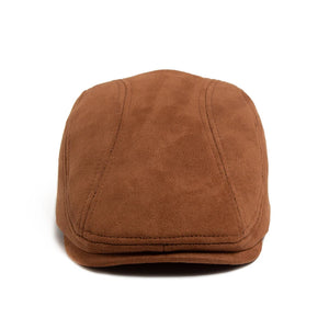 Mens Flat Cap - Winter suede style cap