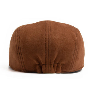 Mens Flat Cap - Winter suede style cap