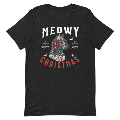 Christmas Cat T Shirt - Meowy Christmas T-Shirt