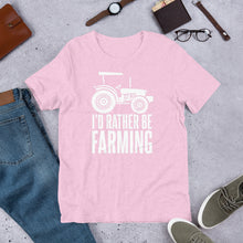 Load image into Gallery viewer, Gift for farmers - Id rather be farming printed funny t shirt 