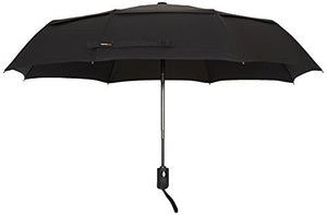 Amazon Basics Automatic Travel Umbrella with Wind Vent, Black, One Size