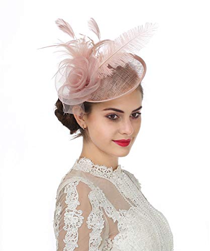 Flower Feather Headband Fascinator - Wedding Hat | j and p hats 