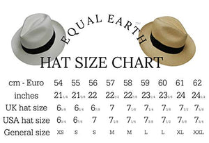 Equal Earth New Genuine Panama Hat Rolling Folding Authentic & Fairtrade - White (56cm)