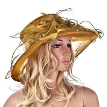 Load image into Gallery viewer, Lawliet Womens Ladies Organza - wedding hat (Gold) | j and p hats