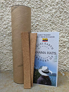 Equal Earth New Genuine Panama Hat Rolling Folding Quality with Travel Tube - Natural (61cm)