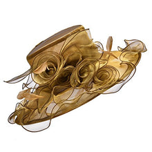 Load image into Gallery viewer, Lawliet Womens Ladies Organza - wedding hat (Gold) | j and p hats 