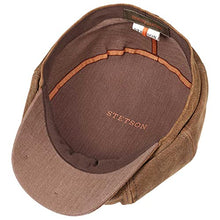 Load image into Gallery viewer, Stetson Leather Burney Hatteras Sports Beanie Flat Cap (XL/60-61 - Brown)