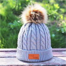 Load image into Gallery viewer, Children&#39;s winter knitted hats heavy knit with or without bobble great choice of colours-J and p hats -