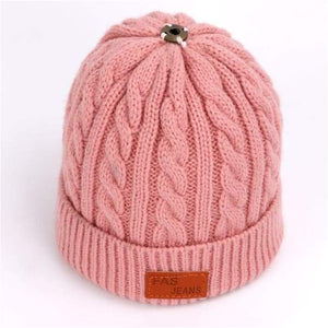 Children's winter knitted hats heavy knit with or without bobble great choice of colours-J and p hats -