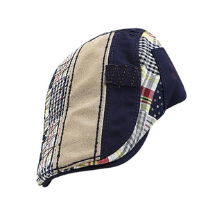 Flat Cap for Men - mens Patchwork Flat Cap