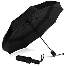 Load image into Gallery viewer, Umbrella Windproof Repel Double Vented Travel Umbrella with Teflon Coating (Black) - J and p hats Umbrella Windproof Repel Double Vented Travel Umbrella with Teflon Coating (Black)