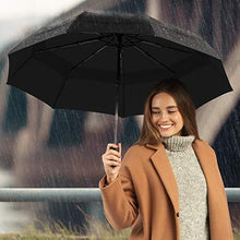 Load image into Gallery viewer, Umbrella Windproof Repel Double Vented Travel Umbrella with Teflon Coating (Black) - J and p hats Umbrella Windproof Repel Double Vented Travel Umbrella with Teflon Coating (Black)