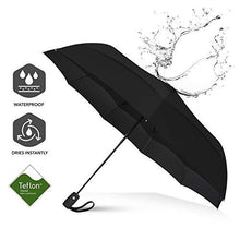 Load image into Gallery viewer, Umbrella Windproof Repel Double Vented Travel Umbrella with Teflon Coating (Black) - J and p hats Umbrella Windproof Repel Double Vented Travel Umbrella with Teflon Coating (Black)