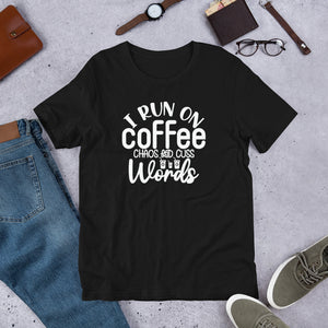 i run on coffee and cuss words Shirt | j and p hats 