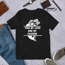 Load image into Gallery viewer, Fish My Love My Passion - Fishing T Shirt - j and p hats 