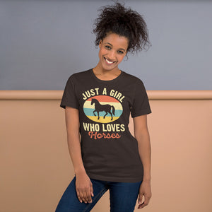 Just A Girl Who Loves Horses T Shirt | j and p hats 