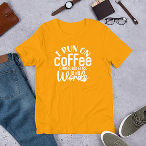 i run on coffee and cuss words Shirt | j and p hats 