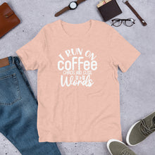 Load image into Gallery viewer, i run on coffee and cuss words Shirt | j and p hats 